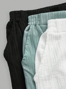 SHEIN Tall CURVE Plus Size Women's 3-Piece Casual Straight Leg Pants Set, Women's Summer Pants Outfit, Summer Clothing, Beachwear, Outing Pants, Women's Vacation Wear - Multicolor - View 9