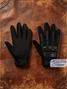 1 Pair Tactical Gloves, Touch Design, Fitness Protection, Full Finger Gloves For Sports, Motorcycle Riding, Hunting, And Walking. - Multicolor - View 1
