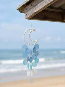 Moon Shell Wind Chime Dream Catching Net Wind Chime Room Balcony Wall Decoration Pendant Aerial Hanging Decoration,Home Decor ,Room Decor,Wall Decor Gifts Birthday Graduation - Multicolor - View 6