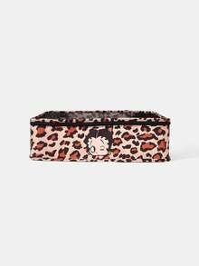 Betty Boop x SHEIN Cartoon Pattern Large Capacity Travel Storage Bag - Leopard Brown - View 6