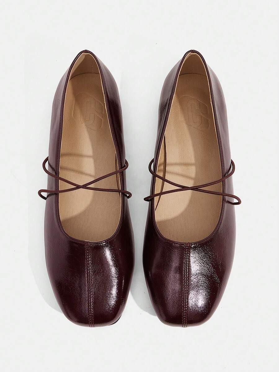 CUCCOO CURVES Zapatos planos de ajuste ancho para mujer con horma ancha - Burdeos - Ver 1