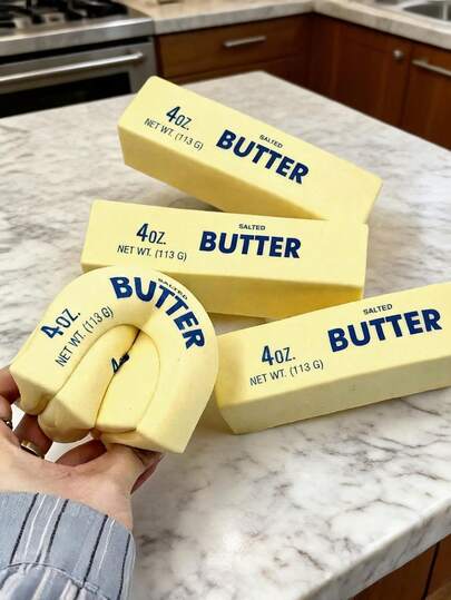 MINKOJA MINKOJA 1pc Slow Rebound Simulated Butter Stick Squeeze Toys, Made Of Soft Plush, Ideal For Desk Decoration With A Slow Rising Feature, Great For Fidgeting, And Perfect For Sharing With Friends Or Family