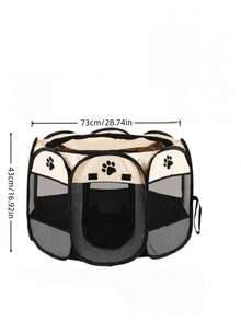 1pc Portable Foldable Pet Fence, Breathable Printed Pet Nest Pet Delivery Room, Suitable For Small Dogs, Cats And Rabbits To Exercise Pet Tents For Indoor And Outdoor Use - Multicolor - View 3
