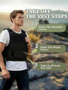 1pc 5-Color Adjustable Tactical Vest, Outdoor Protective Equipment, Hardshell Training Protective Tactical Vest. Adjustable Outdoor Vest, Suitable For Lightweight Outdoor Vest Equipment. Suitable For Hiking, Climbing, Training, Cycling, Trekking. Unisex. - Multicolor - View 6