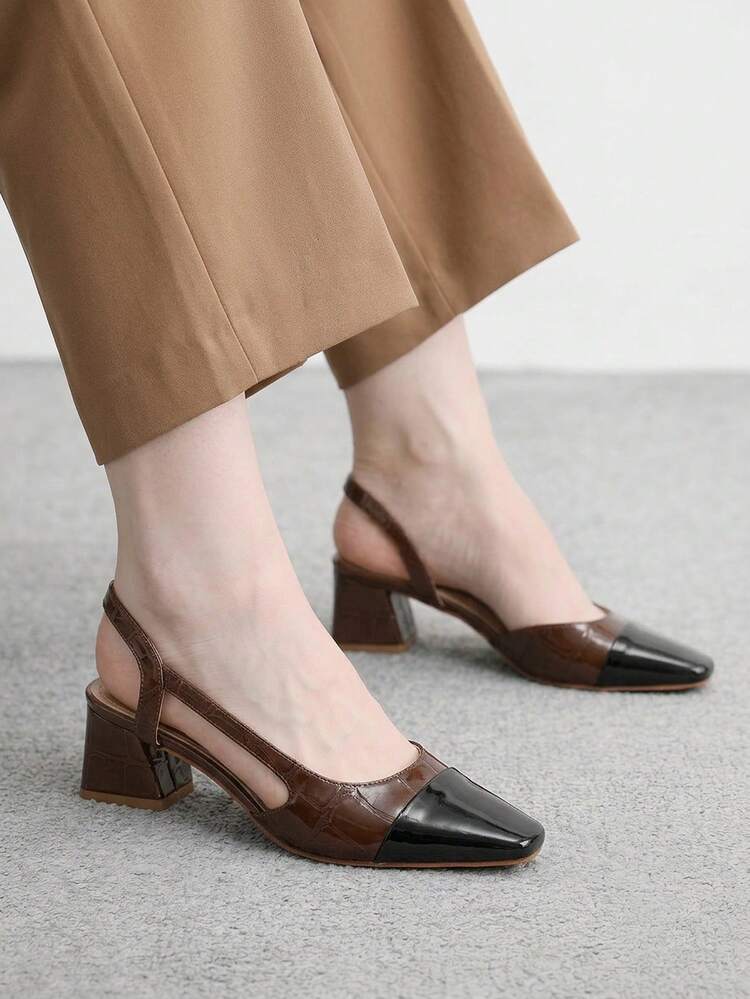 CUCCOO BIZCHIC Women's Pointed Toe Contrast Color Everyday Fashionable High Heels Valentine's Day Spring Shoes