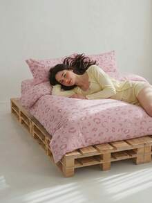 Veyra Day Bộ chăn ga gối 2/3 món 100% polyester (Vỏ chăn + 1/2 vỏ gối, không bao gồm chăn bông), Bộ sưu tập chăn ga gối polyester hiện đại dùng được cả bốn mùa - Nhiều màu - Xem 2