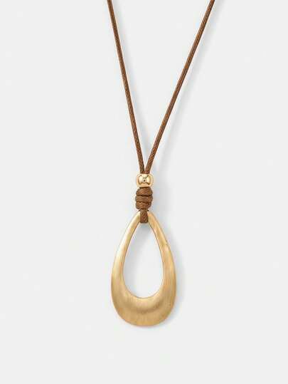 Lumivelle 1pc Vintage  Teardrop-Shaped Pendant Women's Necklace
