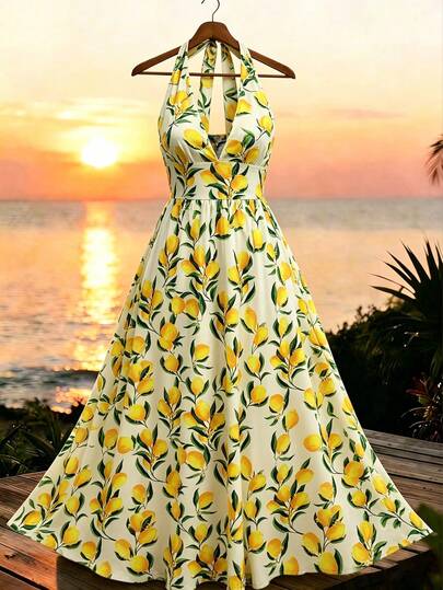 GlowEve Women's Woven Print Dress Is Elegant And Chic. Ideal For Vacation. New Style Sleeveless Summer Long Dress.