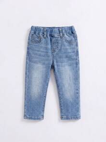 SHEIN Jeans décontractés à jambes droites pour bébé garçon, convient pour l'automne/l'hiver - Jean clair - Voir 3