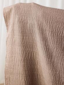 Al Najma Plus Size Women's Solid Color Button Half-Placket Flare Sleeve Arabic Style Dress, Versatile - Khaki - View 8