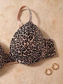 HautHeat 2pcs Women Fashionable Leopard Print Printed Bra, Cheetah Print Top - Multicolor - View 3