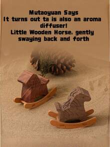 Cirelle 1pc Wooden Essential Oil Diffuser, Natural Wood Rocking Horse Aromatherapy Diffuser Ornament - multicolor - View 8