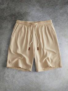 HIMLAND Men's Casual Solid Color Long Pants, Summer - Khaki - View 6
