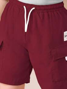 SUMWON Bộ đồ thể thao mùa hè thường ngày cho bé trai, gồm áo thun cổ tròn và quần short, đường may tương phản, màu đỏ viền may nổi bật. - Màu Đỏ Sâu - Xem 7