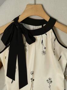 GlowEve Women Floral Halter Neck Sleeveless Top - Black - View 4