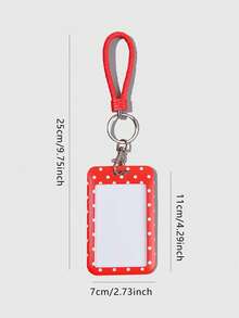 ROMWE Kawaii 1. Giá đỡ thẻ trượt chấm bi dễ thương, dùng để lưu trữ thẻ ID, thẻ ngân hàng, thẻ tín dụng. - Đỏ và trắng - Xem 3