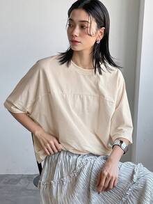 FRIFUL 女士宽松蝙蝠袖衬衫 - 米色 - 查看 5