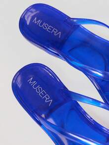 MUSERA Pantuflas de mujer de fondo plano multiusos, adecuadas para vacaciones de primavera y verano, temporada de primavera y verano, vacaciones de primavera, Pascua, Navidad - Azul - Ver 4