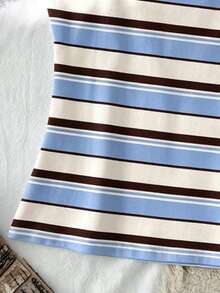 Tseoso 95% Cotton Women Casual Sexy Retro Contrast Color Striped Print Camisole Top, Suitable For Outings, Street Style, Airport, And Home Wear, Summer Top - Multicolor - View 4
