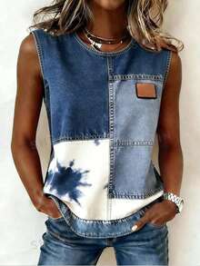 EMERY ROSE Áo tank top tay ngắn cổ tròn dáng rộng thoải mái, thích hợp mặc mùa hè. - Nhiều màu - Xem 3