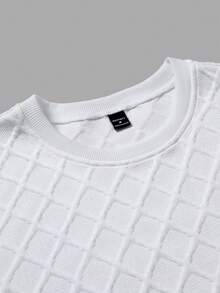 Manfinity Homme Maglietta casual in maglia da uomo, tessuto morbido e confortevole, adatta per uscite quotidiane, riunioni con amici e abbigliamento domestico, anche un regalo ideale per fidanzati o mariti - Bianco - Visualizzare 3