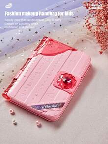 Set de accesorios para el cabello de niña: cuaderno rosa, caja de plástico con juguete de maquillaje. Regalo de juguete (color y colocación aleatorios). - Rosa - Ver 8