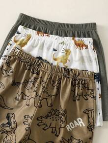 SHEIN 6pcs/Set Unisex Baby Casual Cute Cartoon Print Knit Vest & Shorts Set, Summer Outfit - Multicolor - View 7