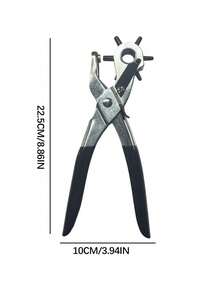 1 pieza Herramienta multifunción para perforar cinturones, Herramienta perforadora de cuero de 8.5" de alta resistencia con 6 tamaños giratorios para perforar manualmente cinturones, correas de relojes, correas, collares de perro, sillas de montar, zapatos, tela, proyectos de bricolaje en el hogar o artesanía. Regalo navideño - Negro - Ver 7