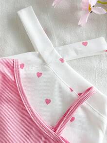 SHEIN Playful Pals Set de 4 piezas de tops de tirantes de unicolor y colorido para bebés niñas, para el verano - Multicolor - Ver 4