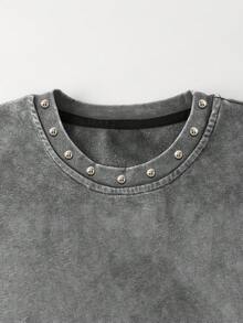 Manfinity EMRG Men's Summer Street Style Rivet Detail Tank Top - Grey - View 4