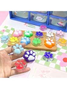 MINKOJA Stress Relief Toy Taba MINI Cat Paw, 1/5/10/20/30/40Pcs Squeeze Toy Paw, Cute Sensory Toys, Handmade Soft Silicone Sticky Toys, Bouncy Stress And Relaxation Toy, Stretchable Springy Cat Paw, Gifts For Girl,Birthday Gifts,Party Gift - Multicolor - View 2