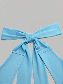 Rustia Plus Size Summer Halter Tie Bow Starfish Decor Ruched A-Line Elegant Vacation Party Dress For Women - Blue - View 3