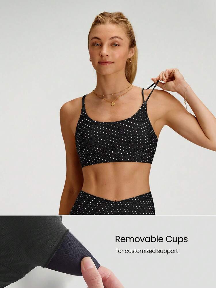 FeatherFit™ Strappy Back Sports Bra Tank Top Low Impact Yoga Pilates Daily Gym Spring Summer
