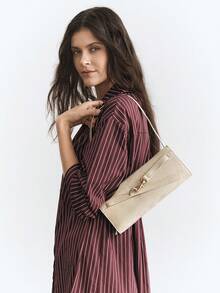 SHECARRY Túi xách nữ, túi đeo vai kiểu Hobo, chất liệu da lộn, màu kaki, thời trang, thanh lịch, đơn giản, cá tính, đa năng, cổ điển, thích hợp đi làm, công sở, hẹn hò, hàng ngày, mua sắm, uống trà chiều. - Màu hạnh nhân - Xem 8