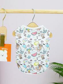 PETSIN Pet Spring New Dog Clothes Animal Supplies Pet Clothing Dog Tank Top Cat T-Shirt Teddy Outfits Small Animal Attire Casual Cool Tank Top Dog Clothes Cat Clothes Two-Season Spring & Summer New Tank Top - Multicolor - View 6