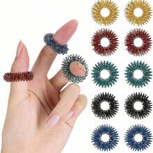 MINKOJA MINKOJA Set Of 10, Rings Designed To Alleviate Stress And Restlessness, Fidget Rings That Help Reduce Anxiety, Calming Rings For Stress Relief, Sensory Massagers Suitable For ADHD And Autism, Discreet Stress Relief Rings - Multicolor - View 10