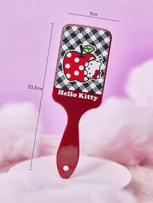 HELLO KITTY AND FRIENDS | SHEIN 2026新款萌萌女孩可爱印花按摩气垫梳1把，适合女性卡通人物萌萌KT猫咪图案顺滑秀发气囊梳，手持式中号干湿两用梳发工具，美发沙龙美容工具，送给孩子、朋友和家人的完美礼物 - 紅色 - 查看 5
