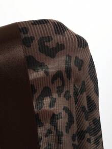 Joudiya Backless Bow Ribbon Slim Fit Short Sleeve Women's T-Shirt Going Out Tops Summer Cheetah Print Leopard Print - Brown - View 2