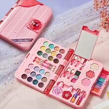 Set de accesorios para el cabello de niña: cuaderno rosa, caja de plástico con juguete de maquillaje. Regalo de juguete (color y colocación aleatorios). - Rosa - Ver 6