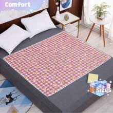 1pc Cute Cartoon Pattern Pet Waterproof Urine Pad, Breathable Lightweight Washable Mat For Small Pets, Suitable For AllSeasons,Random Pattern Cutting, Not Machine Washable, Bottom Not Waterproof - Multicolor - View 2