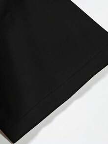 Manfinity Homme Men Summer Casual Geometric Printed Short Sleeve Shirt With Patchwork Design - Black - View 5