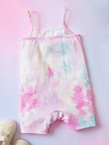 My Little Pony X SHEIN 女宝宝夏季休闲甜美可爱趣味扎染卡通印花连体衣 - 彩色 - 查看 2