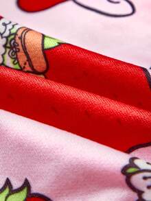 Strawberry Shortcake X SHEIN 1 Áo hoodie in hình hoạt hình dễ thương cho thú cưng, quần áo cho mèo, quần áo cho chó, cỡ XXS-XXXXL, họa tiết dâu tây, ngọt ngào, đồng quê. - Màu Hồng baby - Xem 7