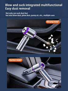 Teckwe 1PC Portable Mini Multifunctional Handheld Car Vacuum Cleaner Dust Collector, Suitable For Car, Home, Daily Cleaning, And Car Interior Cleaning Accessories. Battery Capacity (3 X 2000mAh Batteries) Total 6000mAh USB Cable Not Included - multicolor - View 3