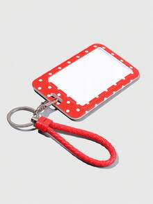 ROMWE Kawaii 1. Giá đỡ thẻ trượt chấm bi dễ thương, dùng để lưu trữ thẻ ID, thẻ ngân hàng, thẻ tín dụng. - Đỏ và trắng - Xem 4