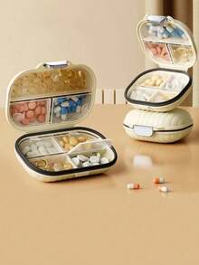 2pcs/1pc Portable Weekly Pill Box, Compartment Medication Storage Container With Lid, Waterproof Sealed Medicine Organizer - Multicolor - View 8