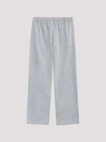 Open Phase 男士字母印花阔腿运动裤，黑色宽松休闲裤，垂坠感运动裤，复古美式字母运动裤，宽松阔腿裤，街头风休闲长裤 - 淺灰色 - 查看 2