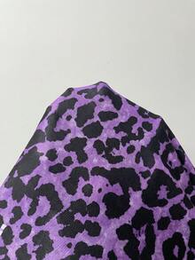 Plus Size Leopard Print Slogan Camisole Nightgown - Multicolor - View 6
