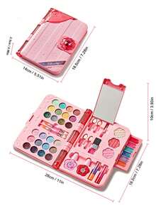 Set de accesorios para el cabello de niña: cuaderno rosa, caja de plástico con juguete de maquillaje. Regalo de juguete (color y colocación aleatorios). - Rosa - Ver 5