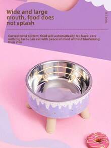 1pc/2pcs Stainless Steel Elevated Pet Bowls With Sturdy Stand, Anti-Slip & Anti-Spill, Large Capacity For Cat And Dog Food And Water - multicolor - View 8